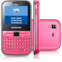 Celular Samsung ChAt Preto C322 Dual Chip Qwerty MP3 Câm 1.3MP 2GB 